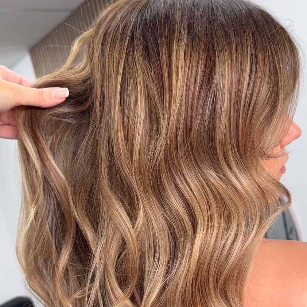 completed hair foiling showing textured layers